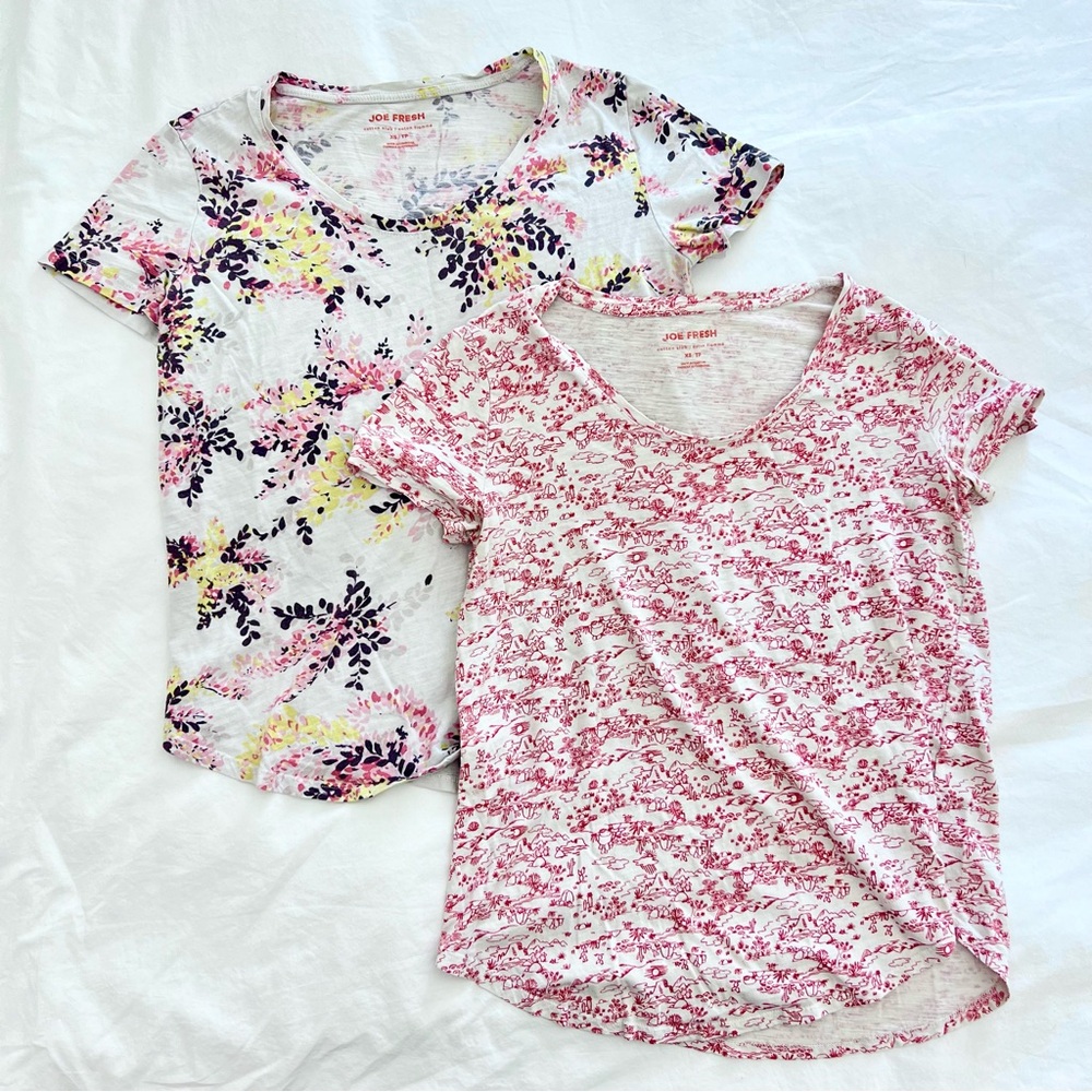 2 Joe Fresh Printed Tee Shirts